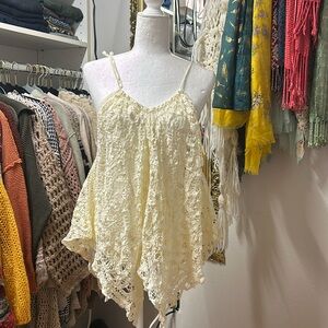 Free people lace handkerchief blouse.
